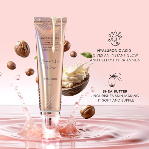 FACESCANADA Strobe Cream for Face Glow - Peach Dewy Skin Primer & Highlighter