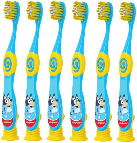 Colgate Bluey Extra Soft Kids Toothbrush for Children Ages 2-5, 6-Pack