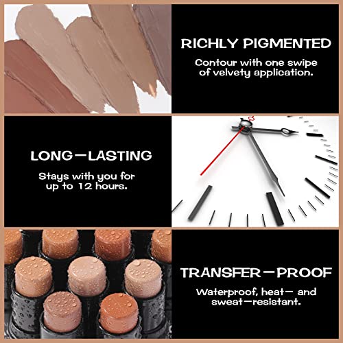 FOCALLURE Contour Stick - Light-Medium Cool Tone Face Contour, #10 Mocha, 0.21oz