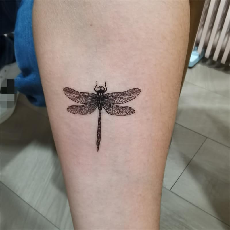 SanerLian Waterproof Dragonfly Temporary Tattoo Stickers Set of 12 - Model SF293