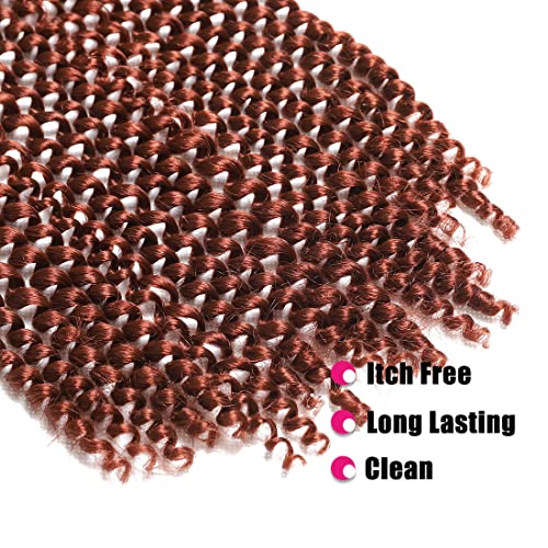18 Inch Passion Twist Hair - 6 Packs Copper Red Water Wave Crochet Hair Extensions