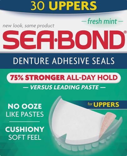 Sea-Bond Denture Adhesive Seals, Zinc-Free Fresh Mint, 60-Count Pack