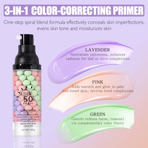 Gravel Dew 2-Pack 3-in-1 SPF 50 Face Primer with Sunscreen & Color Correction