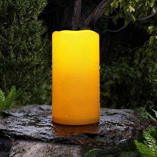 Homemory Solar Candles 4"x8" Waterproof Outdoor Flameless LED