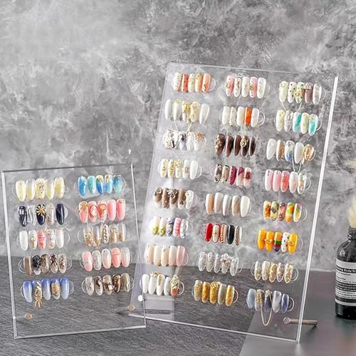 2pcs Acrylic Nail Display Boards for Nail Art Practice & Showcases