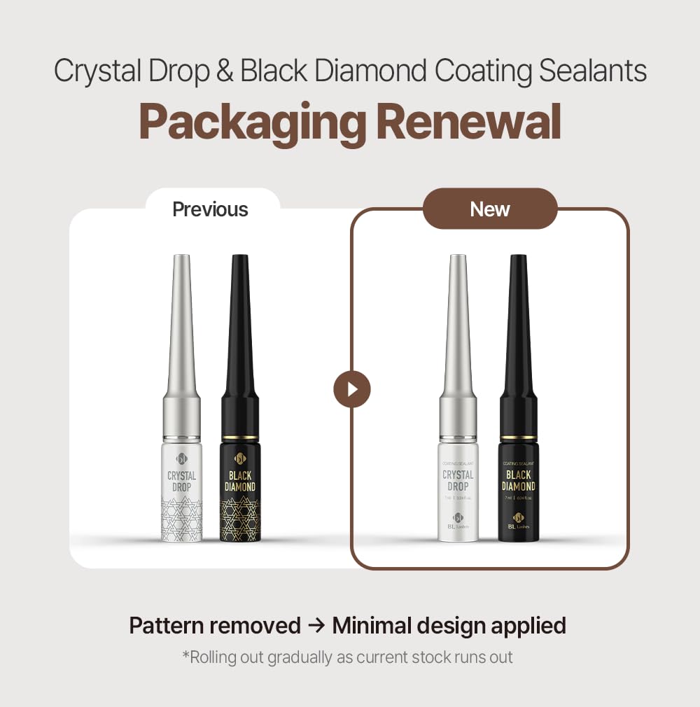 BL Lashes Crystal Drop | Lash Sealant for Long-Lasting Lash Extensions Retention, Waterproof Coating, Brush Type Lash Sealer (0.24 fl.oz, Clear)