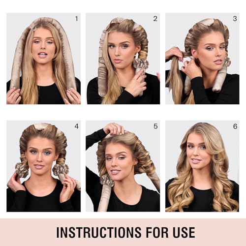BLINKEEN Jumbo Heatless Hair Curler Set - Satin Overnight Curling Rod