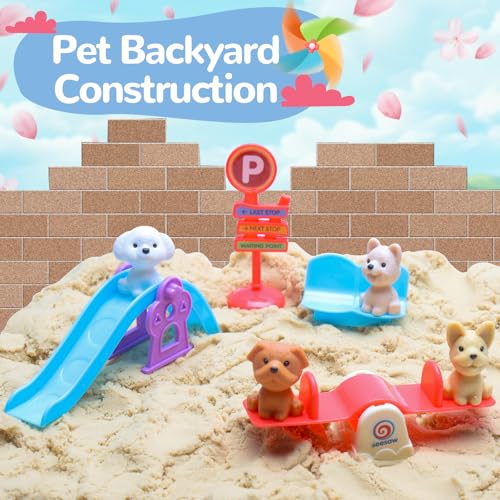 Crelloci Magic Sand House Building Playset for Kids 3-8