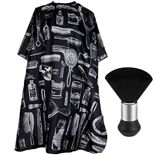 Professional Barber Cape with Neck Duster Brush - 47x56 inches