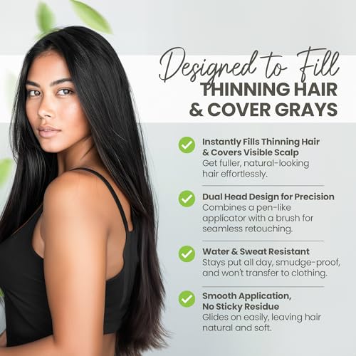 Herbishh Black Hair Root Touch-Up Pen for Instant Gray Coverage