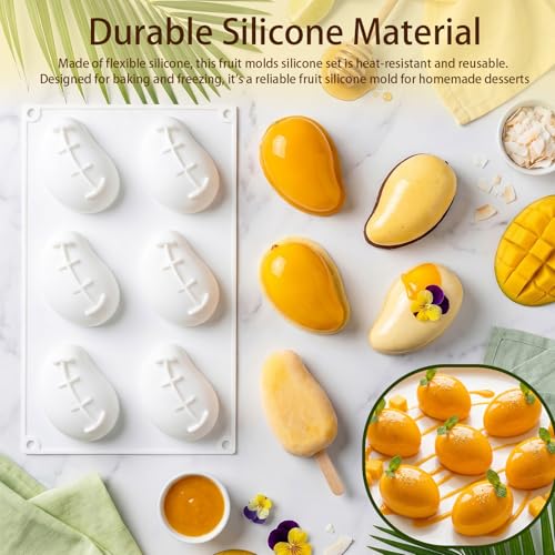 6-Cavity Mango Silicone Mold for Mousse Cakes & Desserts