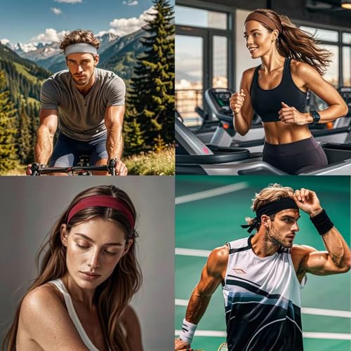 3-Pack Non-Slip Women's Sports Headbands - Soft & Stretchy