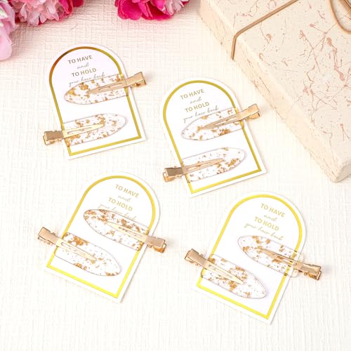 8 Pcs No Crease Hair Clips - Glitter Gold Hair Accessories for Makeup