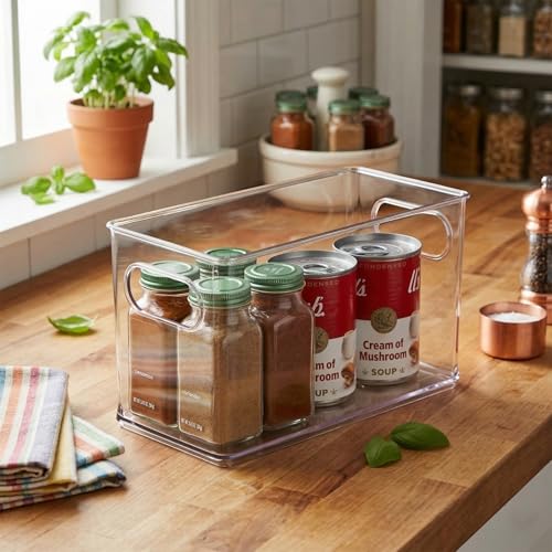 BINO Clear Stackable Storage Bins - Versatile Organizer for Pantry & Fridge