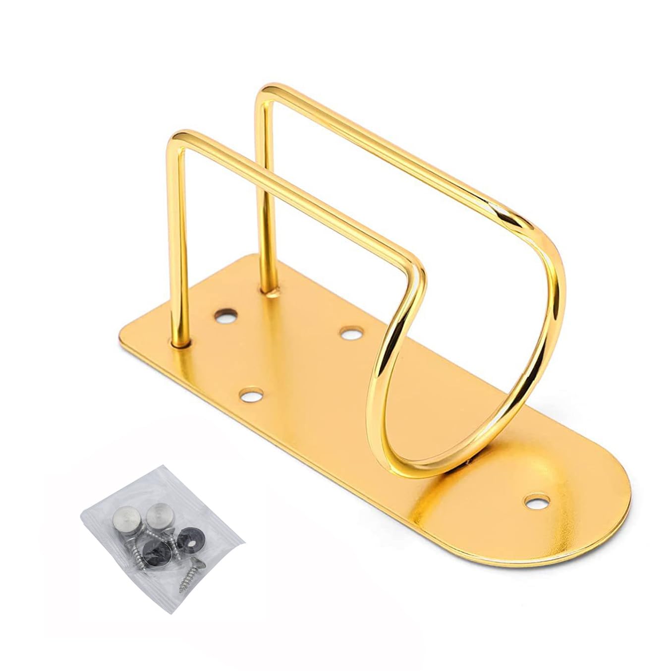 mollensiuer 1Pc Stainless Steel Wall Mounted Hair Clipper Holder Hairstylist Tools Storage Rack Barber Tools Organizer Barber Clipper Keeper for Hairdresser Beard Shaver Hair Trimmer Stand, Gold