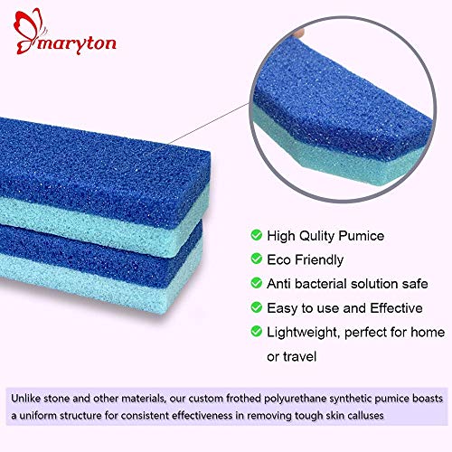 Maryton Nail Buffer Blocks & Foot Scrubber Set for Home Pedicure