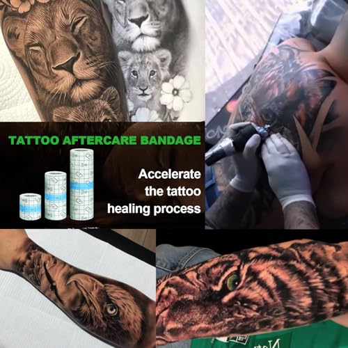 Jconly Waterproof Tattoo Aftercare Bandage Rolls - 2x2yd, 4x2yd, 6x2yd Healing Wraps for Shower & Swimming
