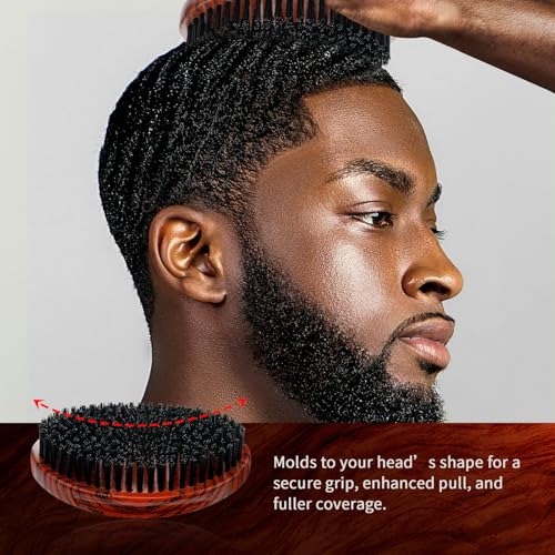 360 Curved Wave Brush for Men - Hard Bristle Hair Styling Tool
