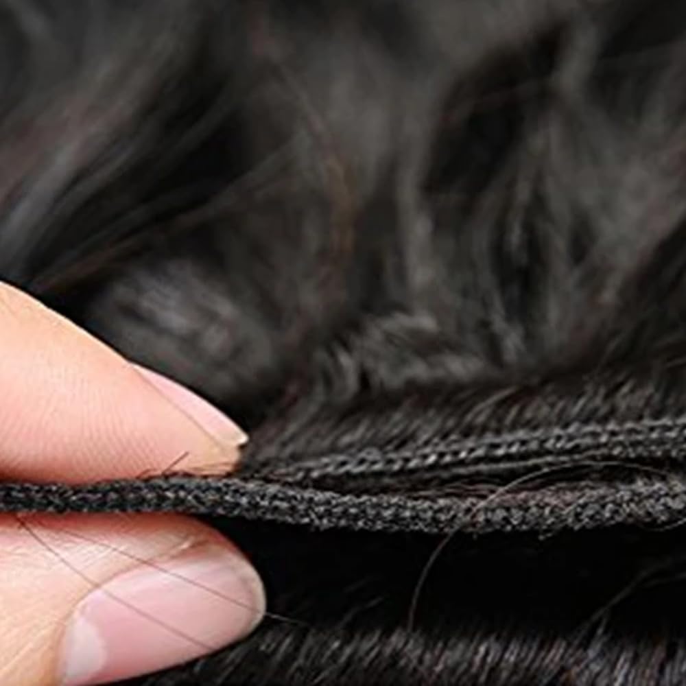 Human Hair Bundles Human Hair Water Wave Bundles Wet and Wavy Bundle 20 22 24 inch Double Weft #1B Color 150g