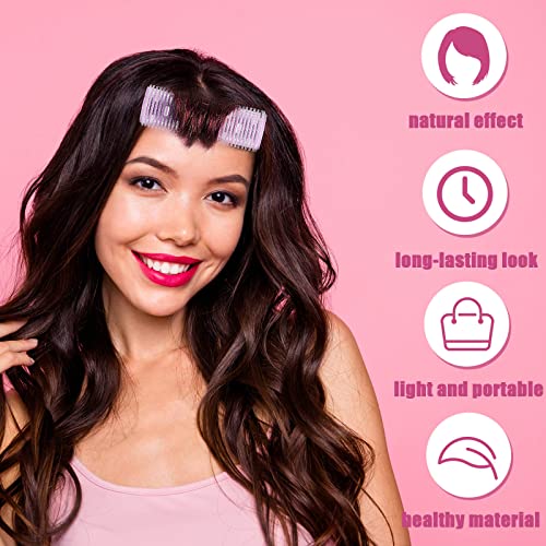 WILLBOND 8 Pcs Colorful Long Hair Rollers for Bangs, 4.1 x 1.2 Inch Self Grip Curlers