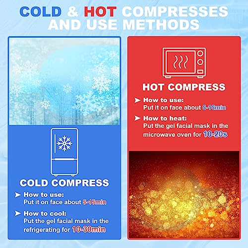 Candyfouse Reusable Cold Eye Mask - 2 Pack Blue & Pink for Puffiness Relief
