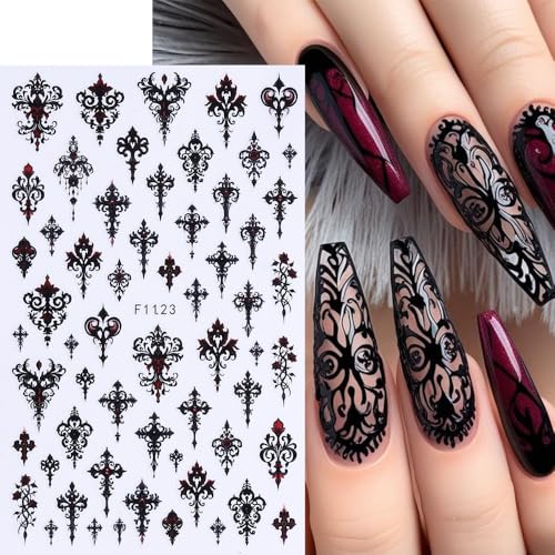 Gothic Nail Stickers - 7 Sheets Self-Adhesive Halloween Designs