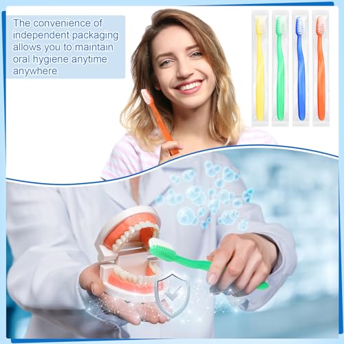 Ziliny 40-Pack Prepasted Disposable Toothbrushes, Individually Wrapped