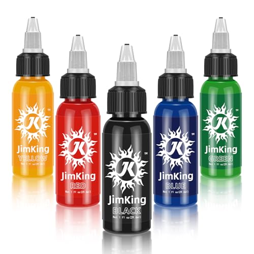 JimKing 30ml Water-Based Tattoo Ink Set - Natural Plant Pigments for Permanent Makeup & Tattoos, Long Lasting & Vivid Colors
