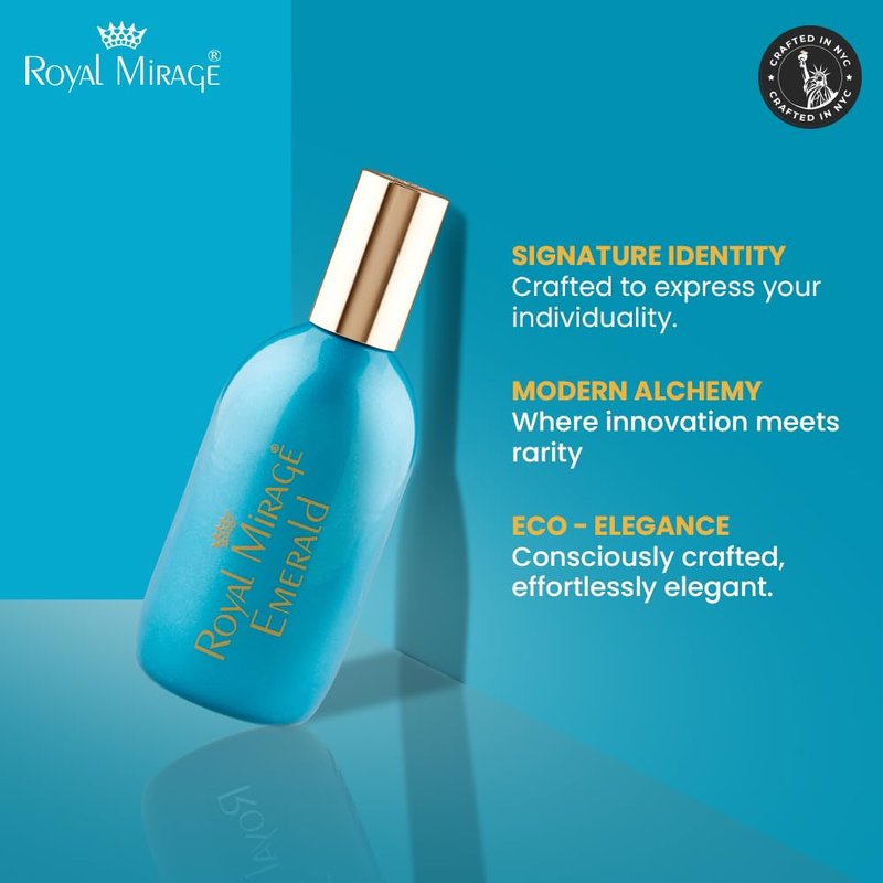 Royal Mirage Emerald Eau de Cologne - Premium Aldehydic & Jasmine Fragrance Spray - 120ml (4 oz) Long-Lasting EDC - Authentic Heritage Scent