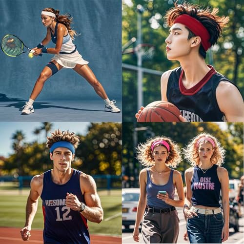 3-Pack Non-Slip Women's Sports Headbands - Soft & Stretchy