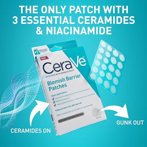CeraVe Hydrocolloid Acne Patches with Niacinamide, Ultra-Thin, 22 Count