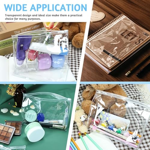 BadenBach 24 Pcs Clear Makeup Bags, 7.9" x 5.9" x 2" PVC Organizer