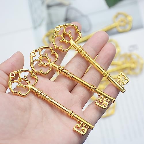 20Pcs Vintage Skeleton Key Charms for Jewelry Making - Antique Metal Pendants