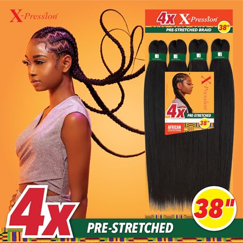 Sensationnel X-Pression Pre-Stretched Braid 38in - 4 MEDBROWN (1 Pack)