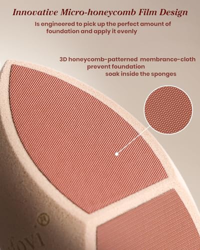 Unfovi Honeycomb Film Makeup Sponges - 2 Pcs for Flawless Foundation