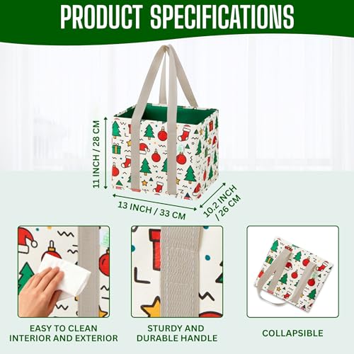 VENO Heavy Duty Reusable Grocery Shopping Bags - 3 Pack, Water Resistant Utility Tote