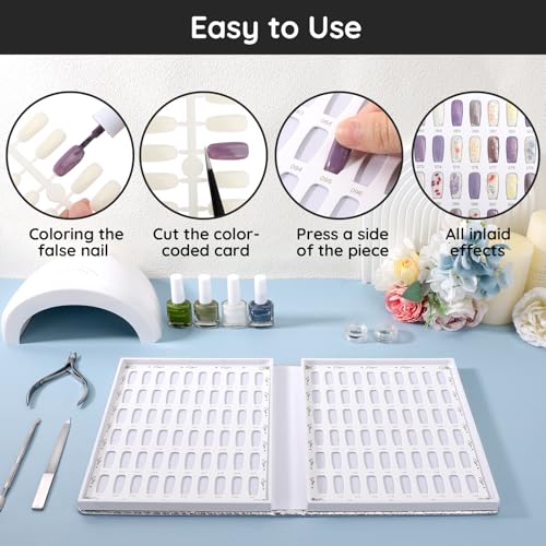 Segbeauty Nail Polish Color Display Book with 120 Reusable Nail Tips