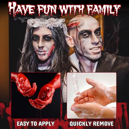 Fake Blood Spray for Halloween - 2 Pack, Washable, Realistic Dripping & Spatter Effects