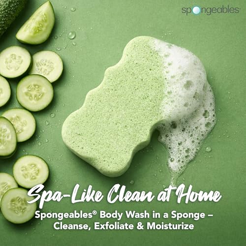 Spongeables Body Wash Infused Sponges - Açai Berry, 3-Pack