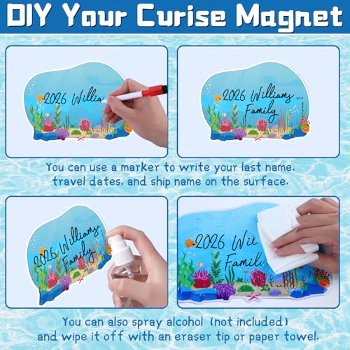 Couple Cruise Door Magnets Set - 7PCS with 3 Paint Pens