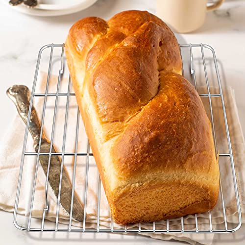 Herogo 2 Pack Stainless Steel Cooling Racks, 9.6" x 7.4" - Oven Safe & Rust Resistant