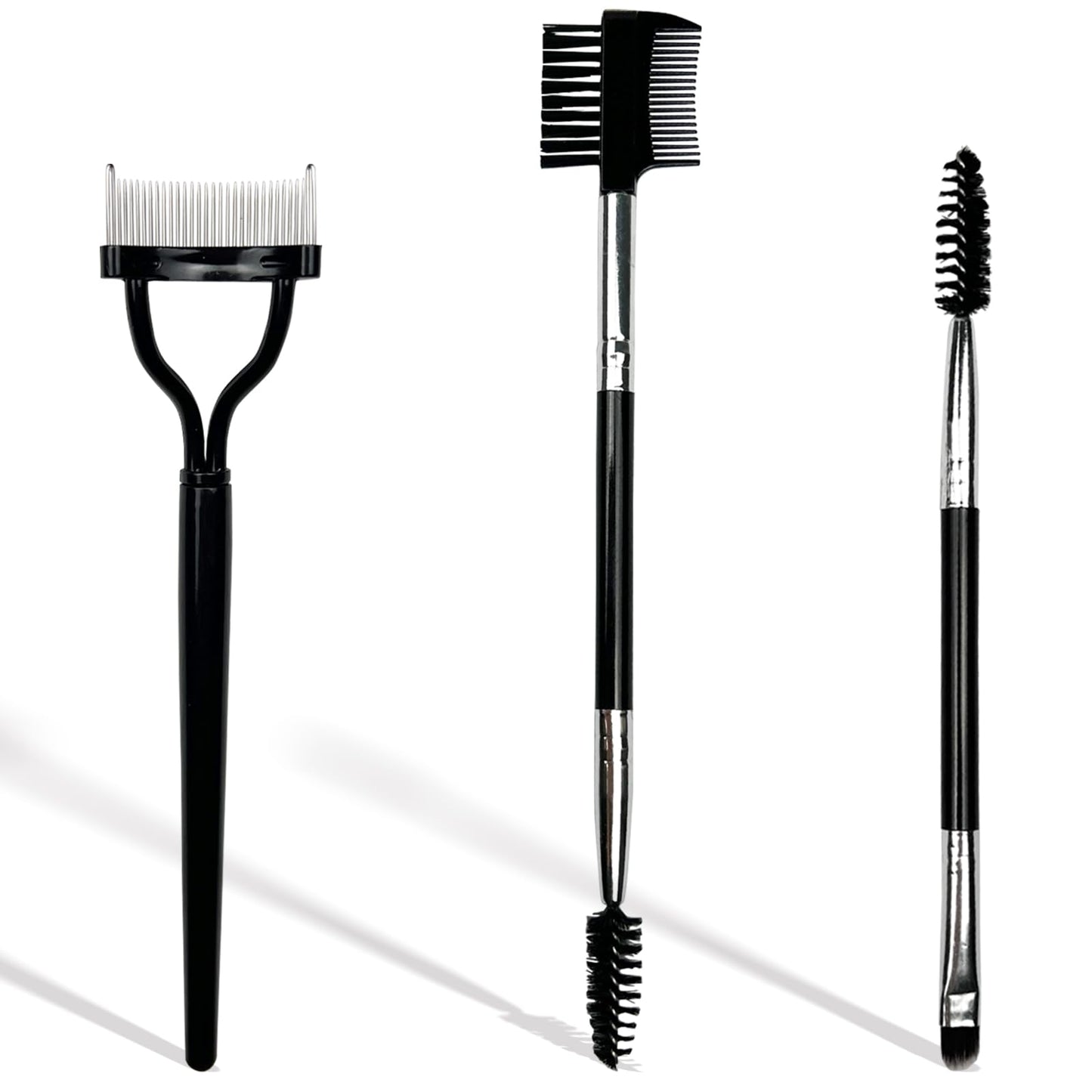Eyebrow and Eyelash Tool Set of 3 - Lash Separator, Lash Spoolie, Brow Comb - Professional Eye Makeup Kit