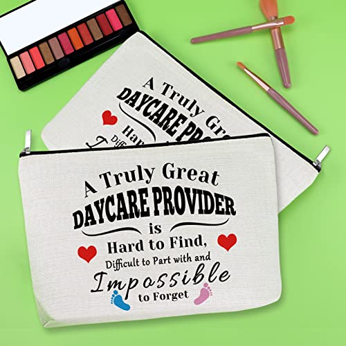 2 Pack Daycare Provider Appreciation Gift Makeup Bags - Teacher Gifts for Childcare Educators