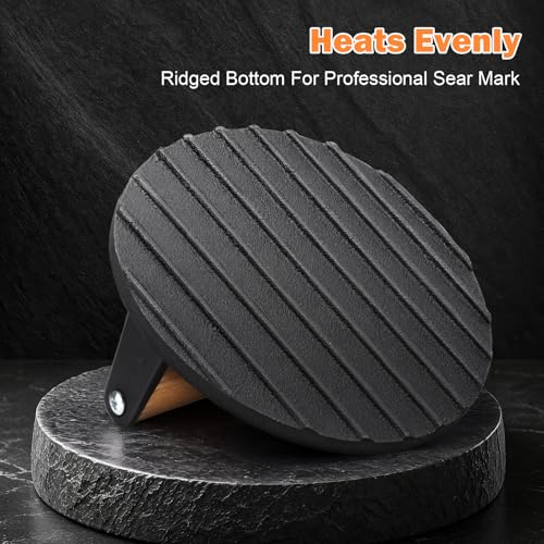 TACGEA Cast Iron Burger Press - 6.3” Heavy Duty Grill Tool