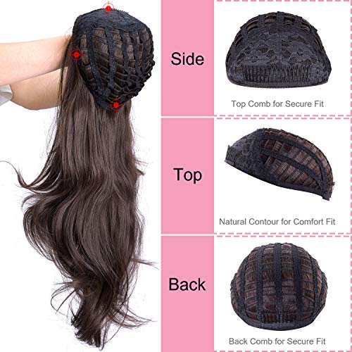 Kori Koli 24 Inch Wavy 3/4 Half Wig #7 - Dark Brown Synthetic Hair Extensions