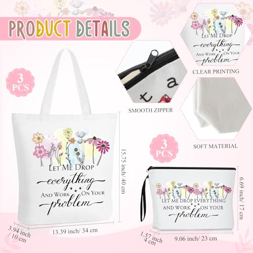 Sieral Secretary Gift for Women - Floral Tote & Makeup Bag Set