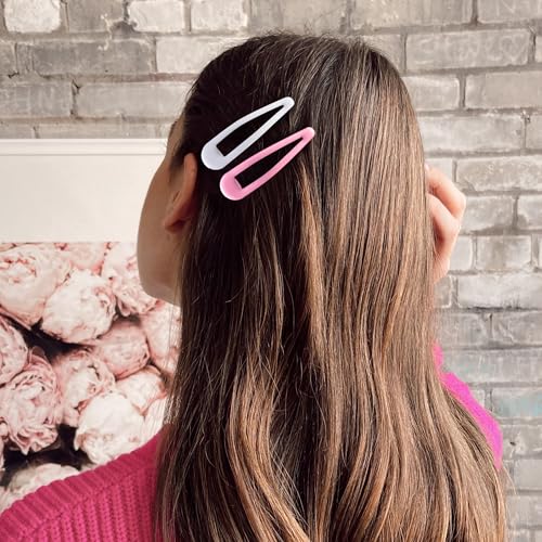 Water Drop Snap Hair Clips - 12 Pack No Slip Barrettes for Women