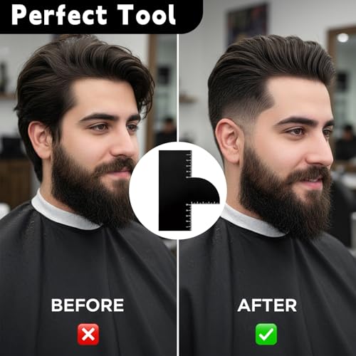 Barber Enhancement Card with Measurement Indicators - Hairline & Beard Shaping Tool