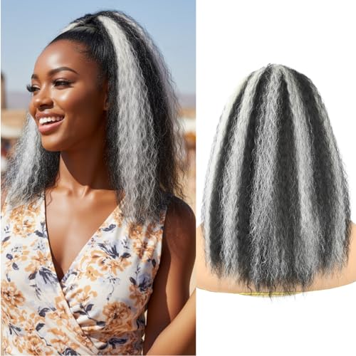 16-Inch Kinky Straight Drawstring Ponytail Extension - Yaki Wave