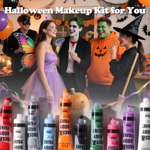 PASNOWFU 14 Colors Water Based Face & Body Painting Kit - Multicolor